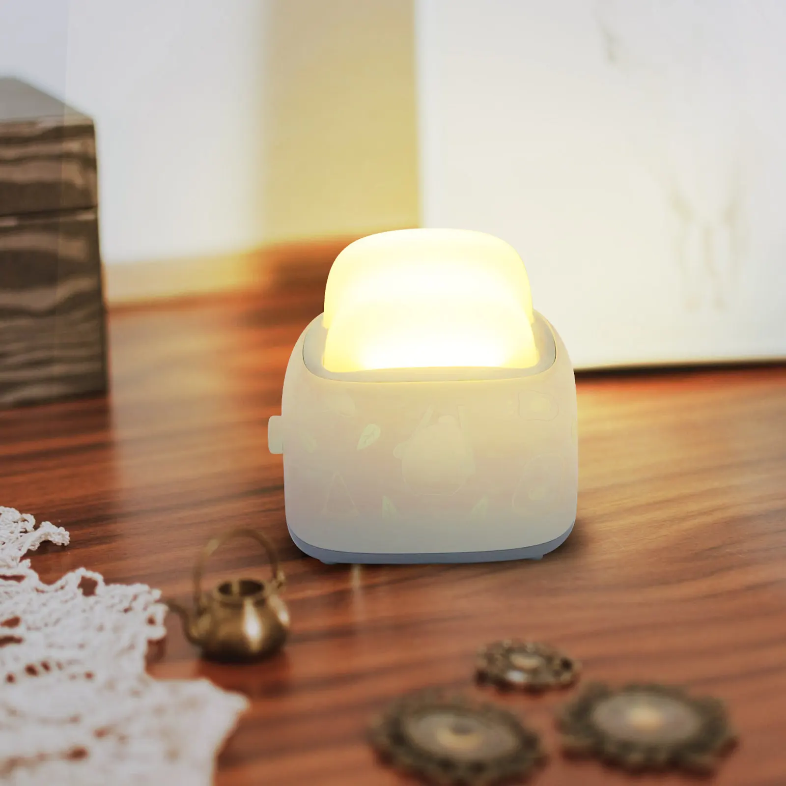 usb-ナイト小型ベッドサイド装飾トースター目の保護装飾ライト子供部屋ライト-abs-多機能