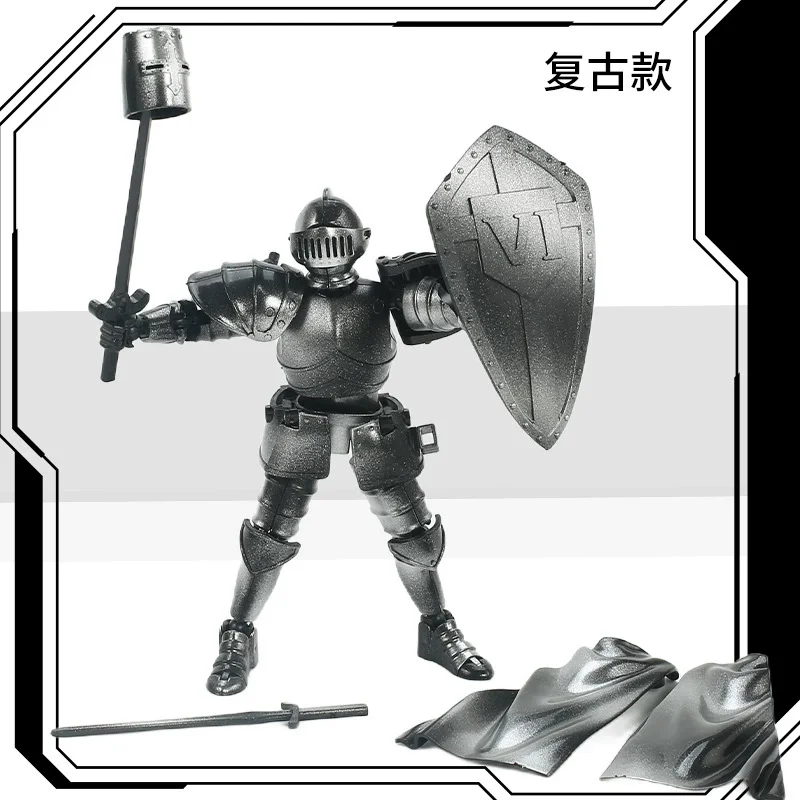 Retro stijl Ridder Actiefiguren Paladin Jointed Beweegbare Shapeshift Robot 3D Gedrukt Mannequin Karakter Assemble Speelgoed Kids Gift