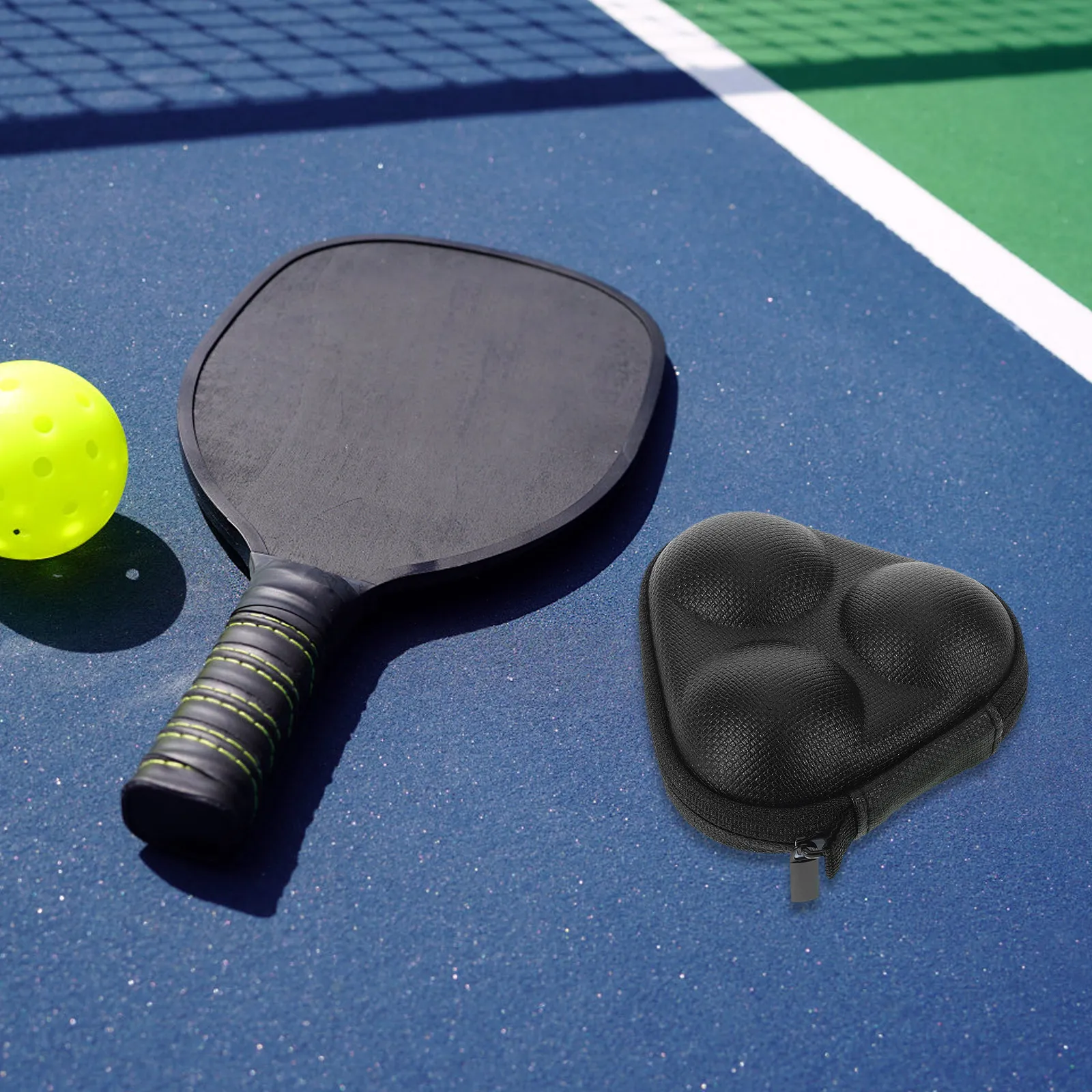 

Table Tennis Ball Organizer Container Compact Eva Storage for Athletes on-The-Go Pickleball Tennis Ball Saver Black