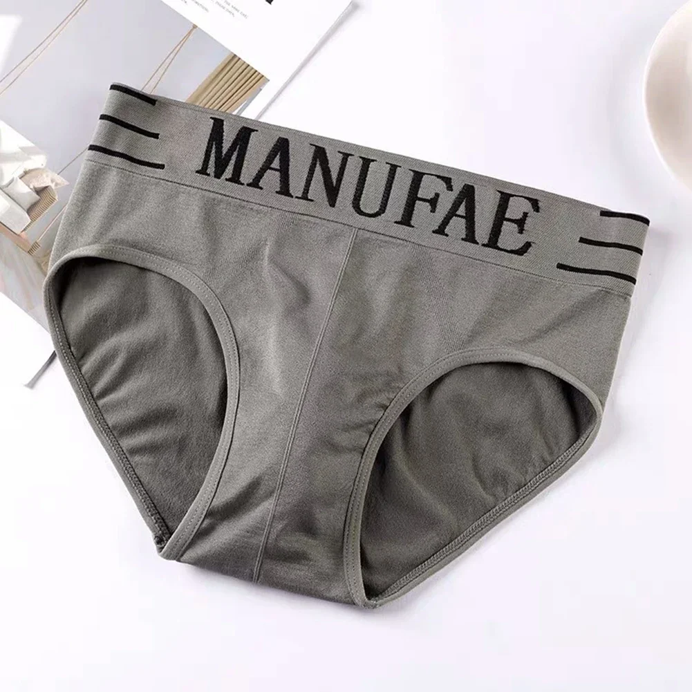 Mens Underwear Thin Breathable Panties Comfortable Soft Briefs Letter Waistband High Stretch Underpants Light Daily Knickers