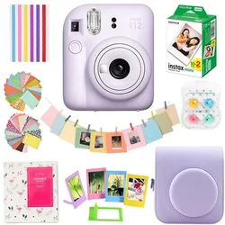 Original Fujifilm Instax Mini 12 11 Instant Camera With 20 Sheets Mini Film Paper Camera Shoulder Strap Bag Accessories Suit