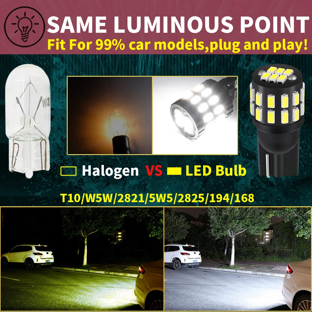 2PCS W5W LED T10 Bulb 12V 2825 Car Side Marker License Plate Lamp for Mazda 3 6 CX-5 323 5 CX-5 2 626 Spoilers MX-5 CX-5 view 5