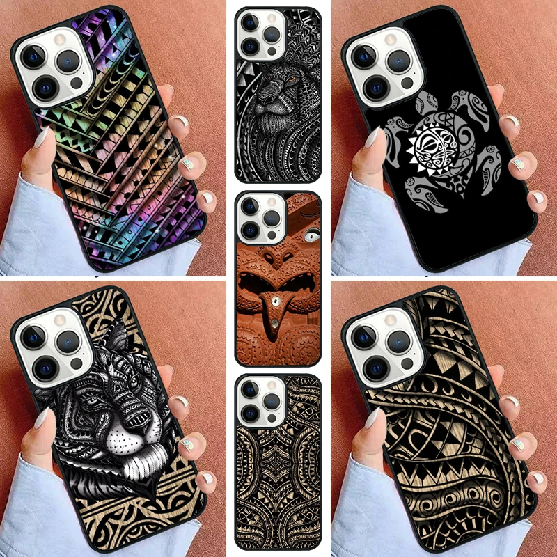 Maori polynesian samoan tribal Phone Case For iPhone 16 15 14 Pro Max 11 13 12 Mini Max SE 2020 6S 7 8 Plus Cover Capa