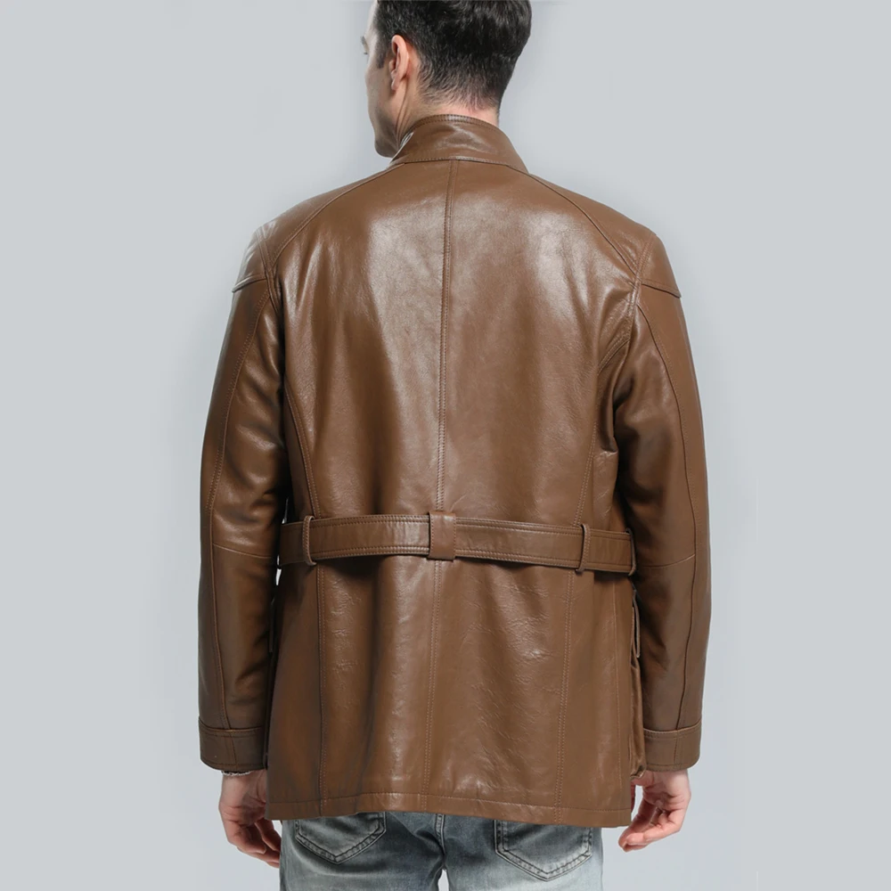 2024 Unique Pattern Hunting Jackets Luhayesa Fashion Spring Autumn Men Genuine Leather Clothes