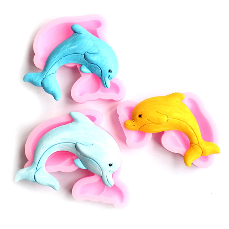 Dolphin silicone fondant mold cake decorating tool chocolate gumpaste mold