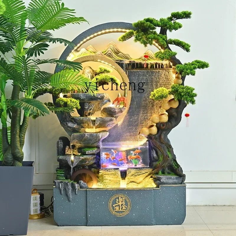 W28 Rockery Flowing Water Fish Tank Landscape Screen Partition Lucky Balcony Entrance Ornament