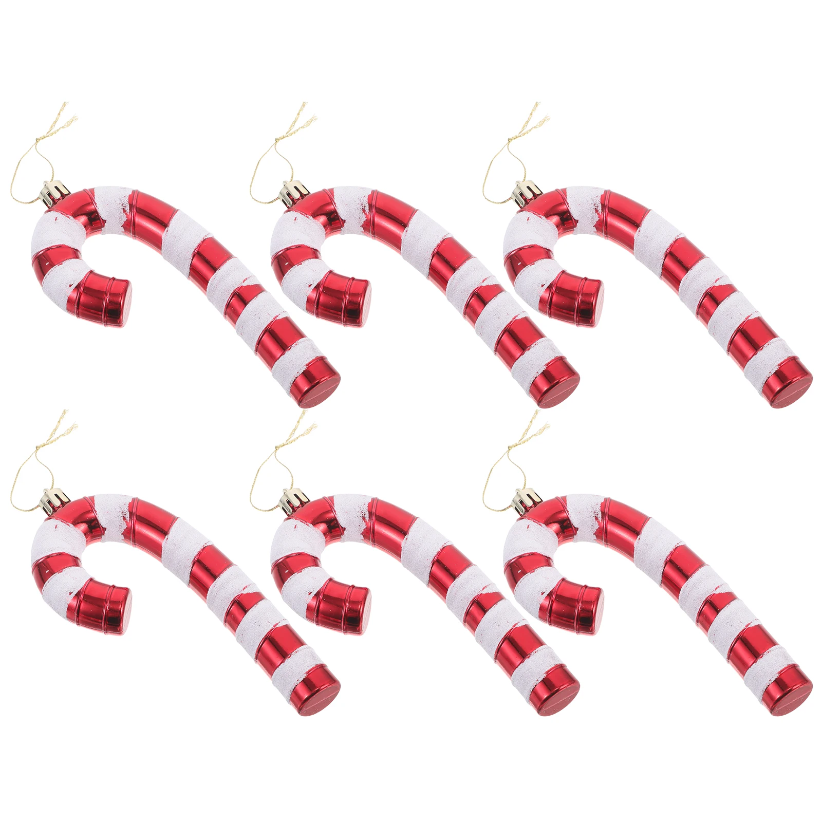 

6 Pcs Ornament Christmas Decoration Set Decorations Plastic Large Candy Cane Ornaments