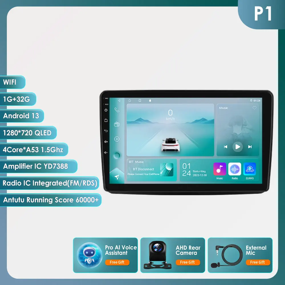 Draadloze Carplay Android13 Autoradio Voor Fiat Panda 2003-2012 Auto Multimedia GPS Speler 4G-LET 2din autoradio 7862 360 Camera