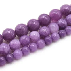 Natural Dark Purple Sugilite Jades Stone Round Loose Beads 6 8 10mm For Jewelry Making DIY Accessories Charms Bracelet 15''