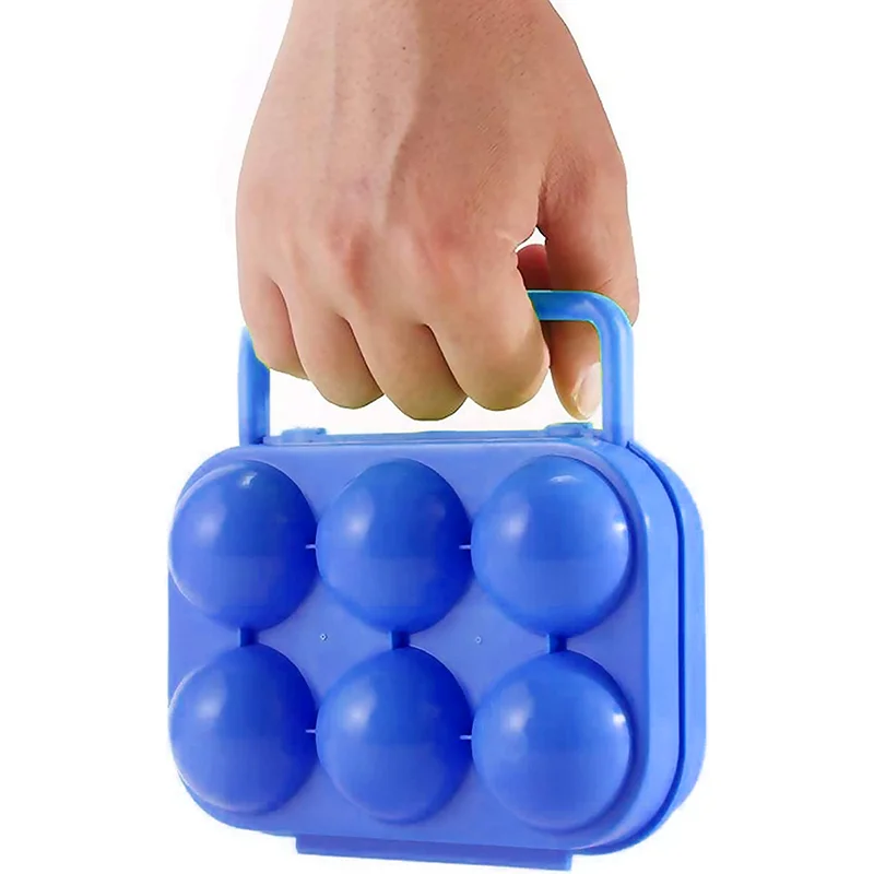 6 Grids Egg Storage Box Portable Plastic Egg Holder Container Organizer for Outdoor Camping Picnic Eggs Case Egg Tray Storage