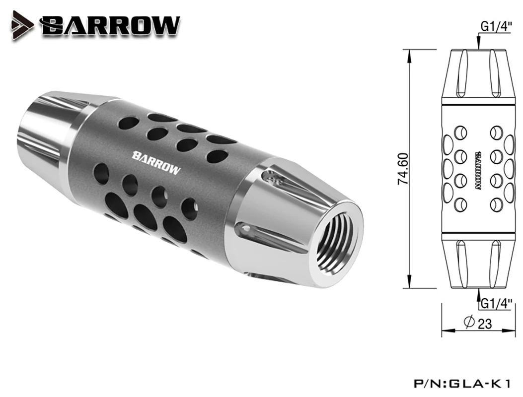 BARROW G1/4 Inner Thread Water Cooling System Metal Flow Filter  for PC Water Cooling Computer Water Cooler Accessories GLA-K1