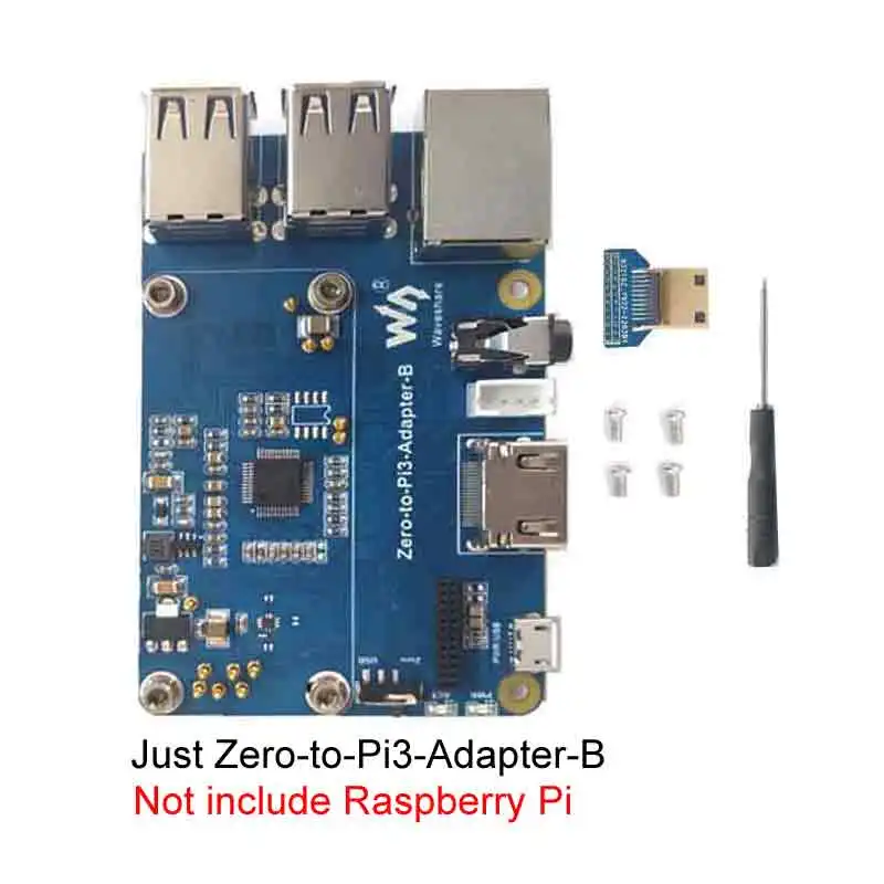 Raspberry Pi Zero Adapter com USB, Audio Sound Card, Alto-falante Compatível, Case PI0, HUB USB, RJ45 Expansion Board, 2 W