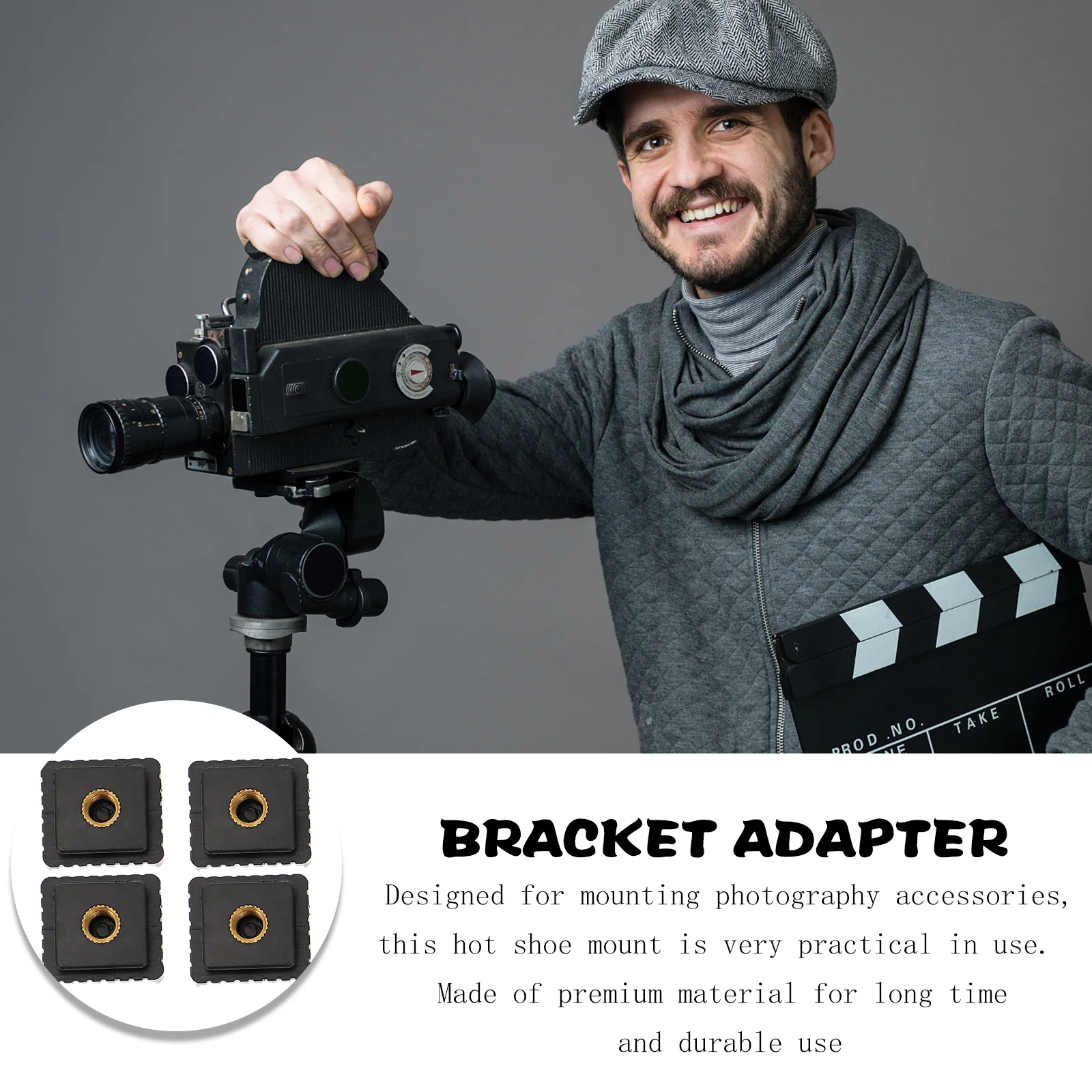 

4Pcs Hot Shoe Mount Bracket Quick Release Adapter Compatible with Camera Flashlight LED Light Monitor Hot Shoe Mount