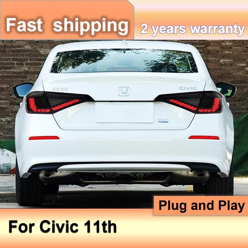 

Автомобильные аксессуары для Honda Civic 11th Задние фонари 2022-2024 Civic 11th Задний фонарь Задний DRL Противотуманный тормозной сигнал поворота Реверс