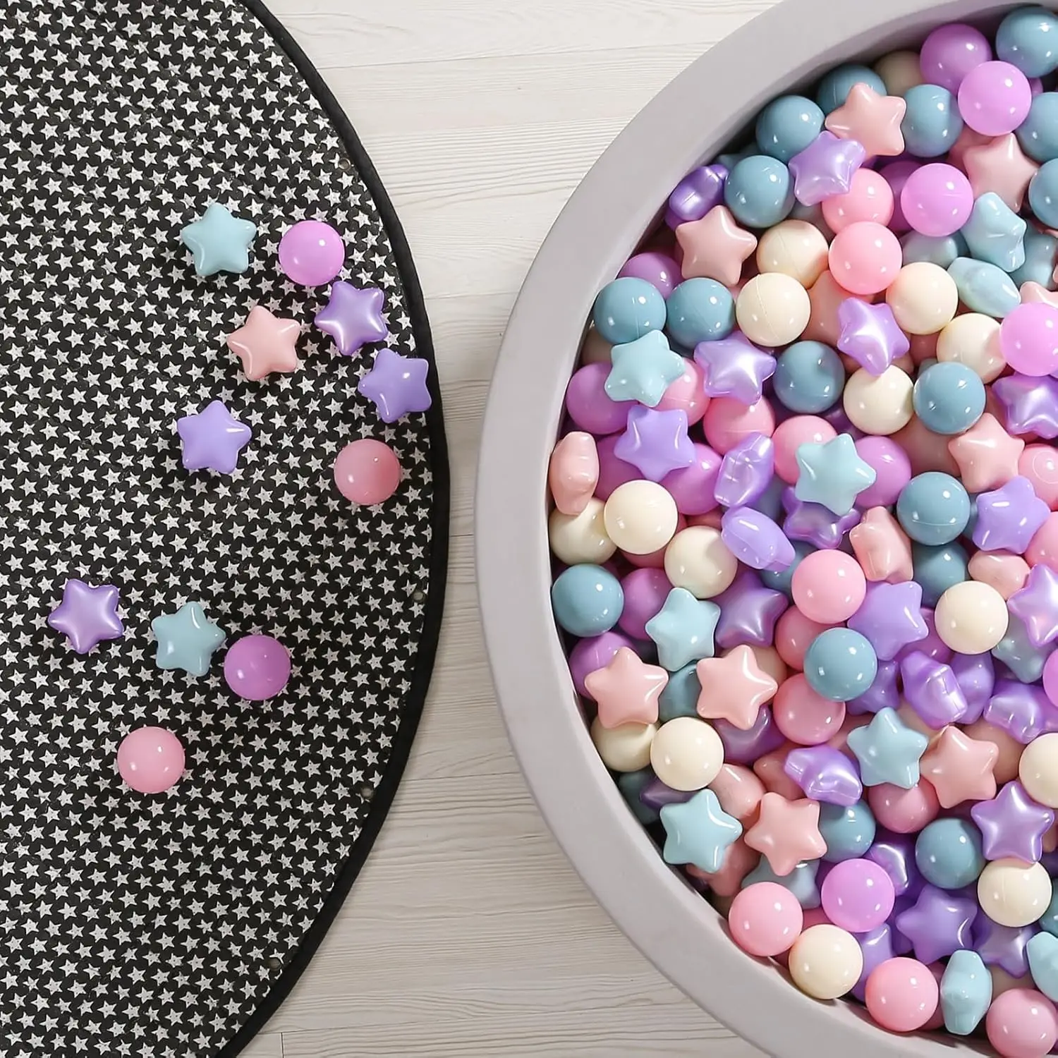 200 pièces boules de fosse pour les tout-petits Non toxique anti-écrasement balles de jeu en plastique souple bébé enfants forme tente piscine jouer