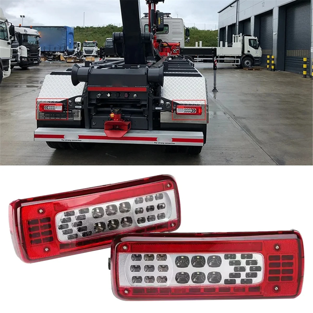 Right Rear Brake Signal Light 24V LED Tail Lamp with Buzzer 82483073 for Volvo Trucks Series FM450 FM460 FMX500