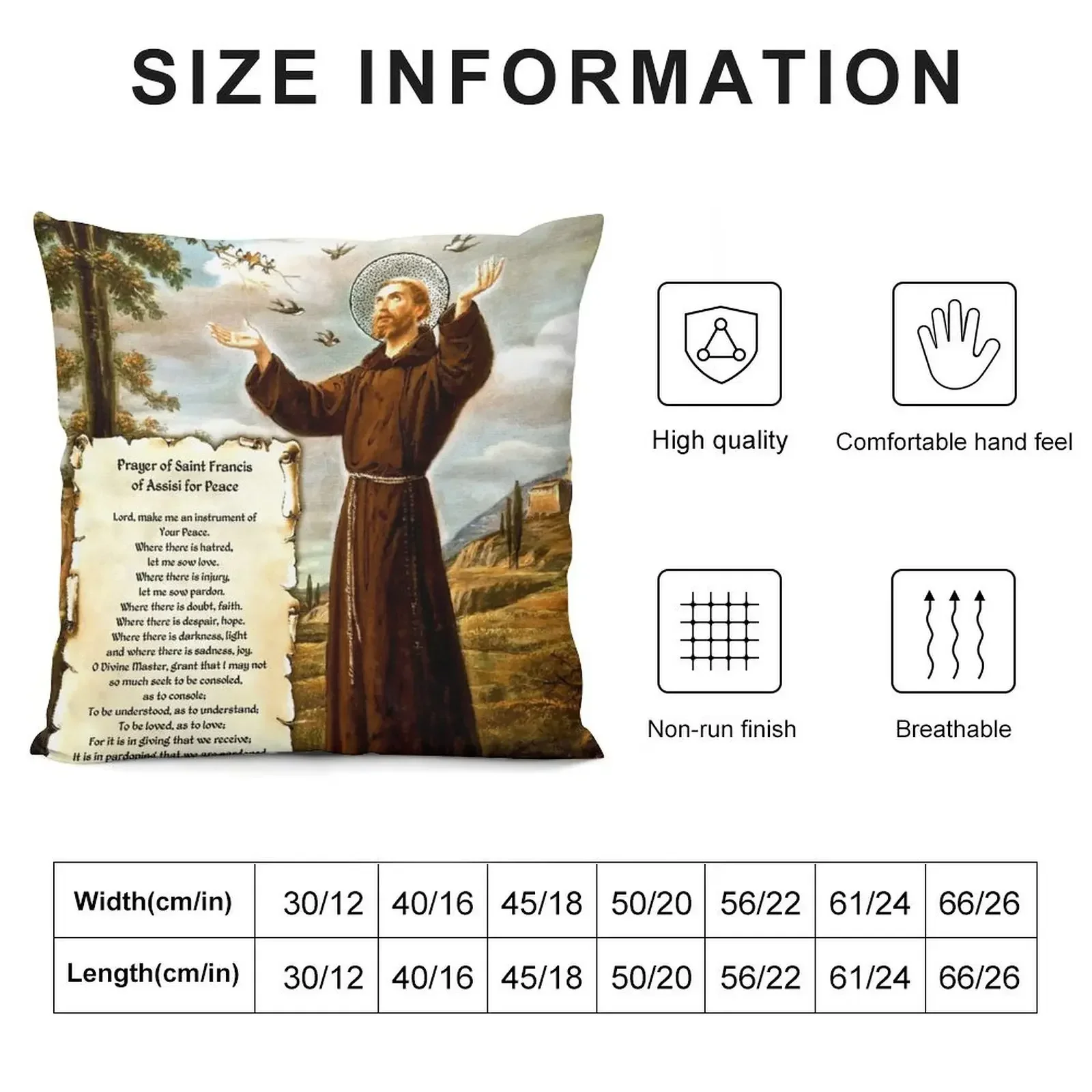 St. Francis of Assisi Simple Prayer for Peace Throw Pillow sleeping pillows christmas pillowcases pillow