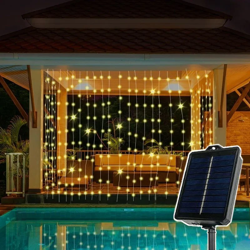 

LED 3/6M Garland Fairy Lights Garden Decor Solar Curtain Lights String Yard Wedding Party Decoration Christmas New Year Outdoor