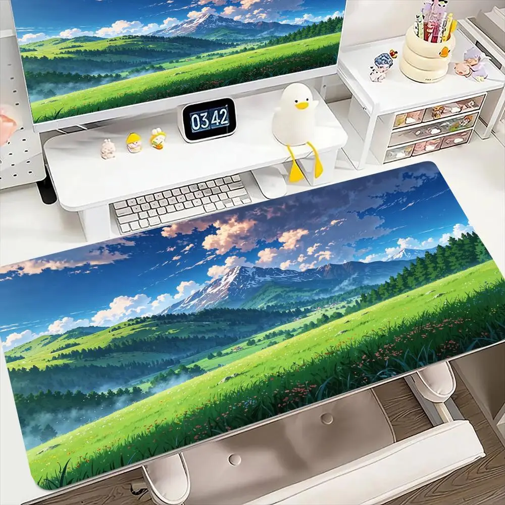 

Anime scenery Mouse Pad Large Computer Office Game Table Mats XXL Rubber Anti-slip Gaming Keyboard Mousepads Long Desk Pads
