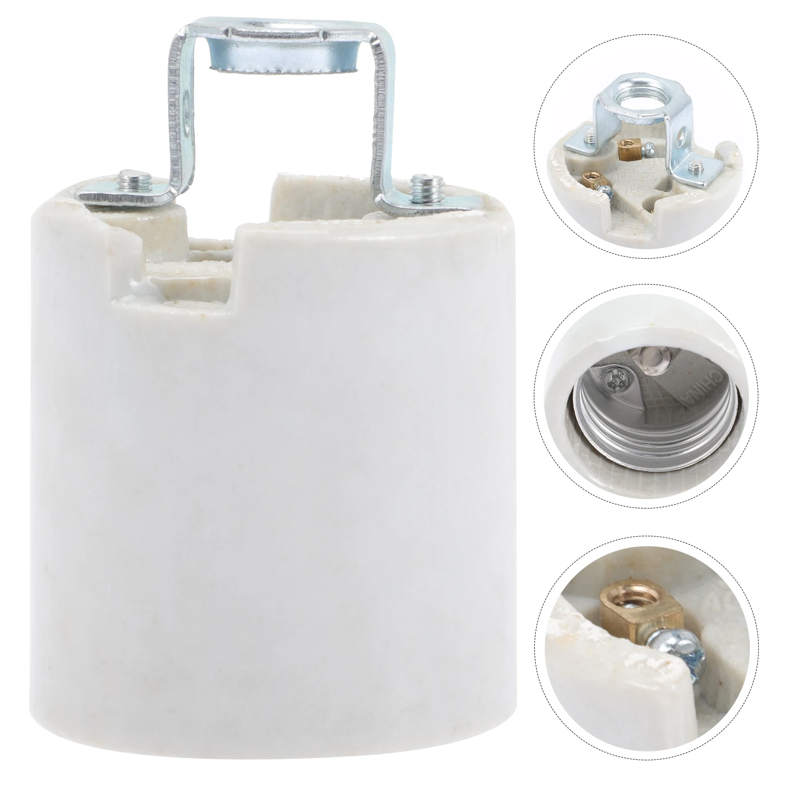 

4Pcs E26 Screw Bulb Holder Premium Threaded Lamp Socket for Wall Ceiling Light Base Holder High Heat Resistant