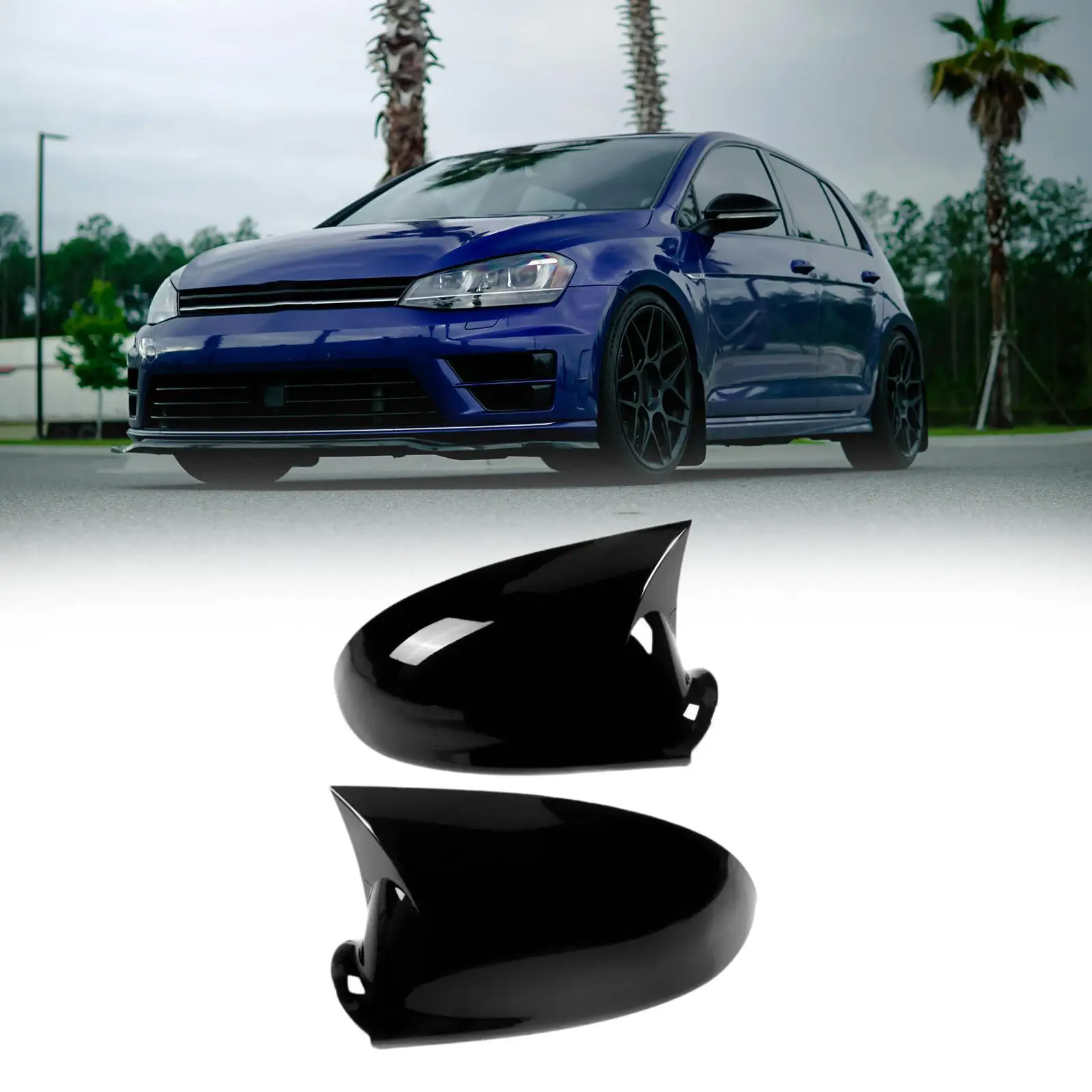 

2Pcs Wing Side Mirror Covers 1K0857537 1K0857538 Direct Replace for VW