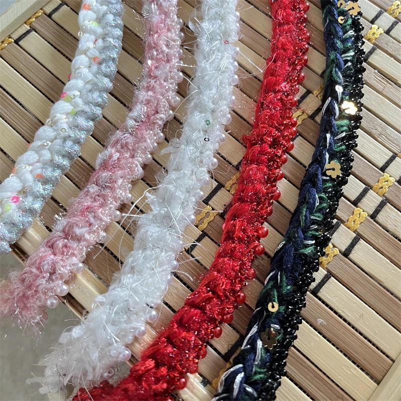 New Hand Woven High-end Woolen Lace Decorative Clothing Accessories DIY Bag Cap Edge Pressing Strip Sewing Webbing By The Yard