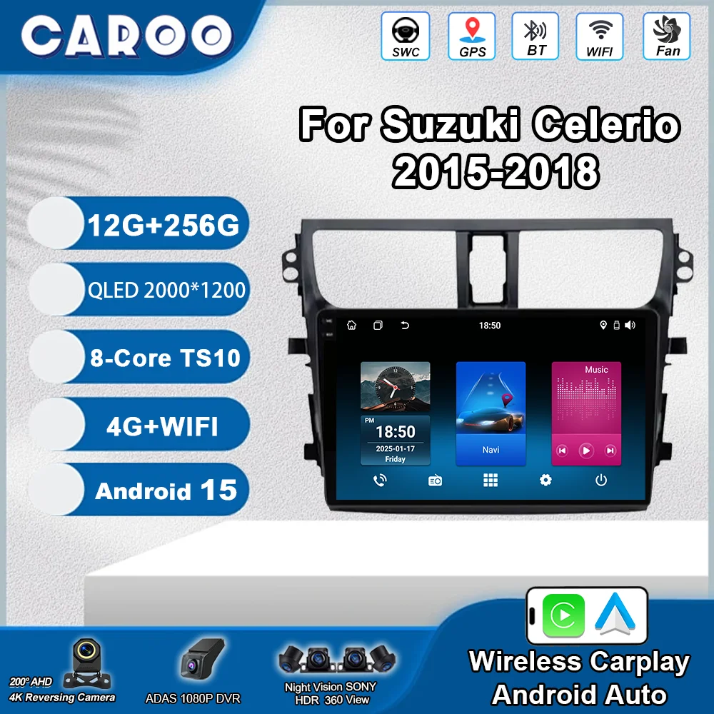 

Android 15 Car DVD Carplay For Suzuki Celerio 2015 2016 2017 2018 Auto Radio Stereo GPS Navigation Multimedia Player Head Unit
