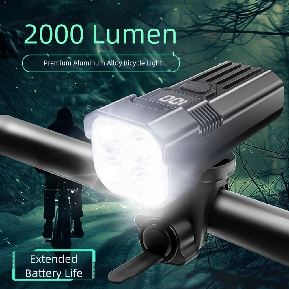 

Bike Headlight With Fixed Bracket 1200-2000 LM 5 Modes IPX5 Waterproof USB Rechargeable Front Light Bicycle Lamp Accessories