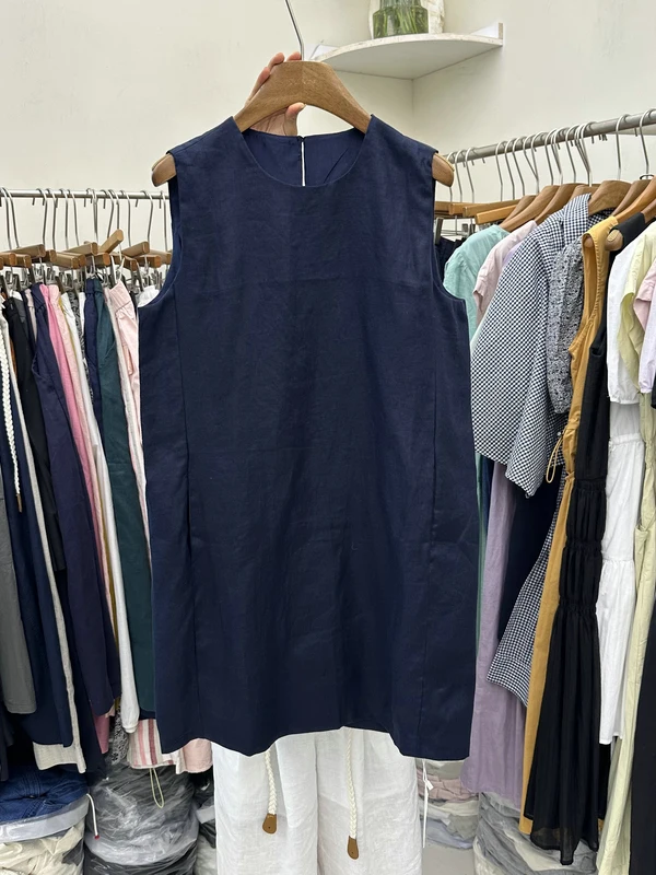 

Платье-миди Tagkita без рукавов с круглым вырезом, однотонное, приталенное, в стиле жилетки, новинка, повседневное, свободного кроя, летнее платье