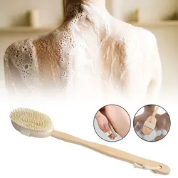 Wooden Massage Bath Brush Natural Bristle Exfoliation Fat Removal Shower Bbrush Long Wooden Handle Dry Brushing