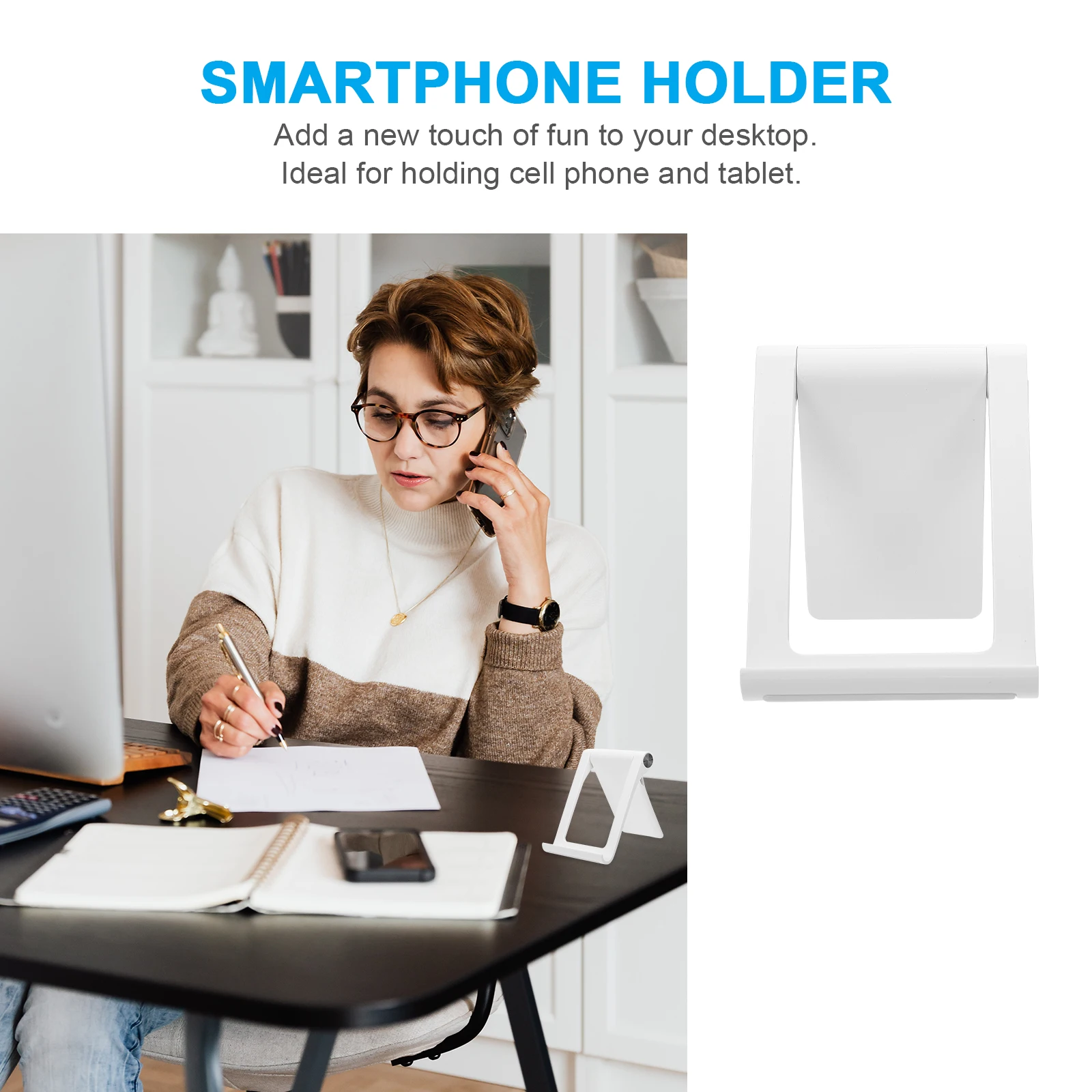 

1pc Foldable Anti-Slip Cell Phone Stand Tablet Holder Adjustable Desktop Bracket For Phone Tablet Office Home Use