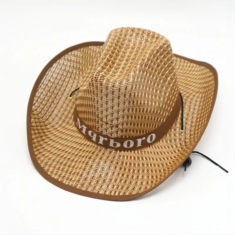 Straw Hat Jazz Western Cowboy Hat Men Outdoor Fishing Sun Protection Farm Work Top Hat Sun Hat