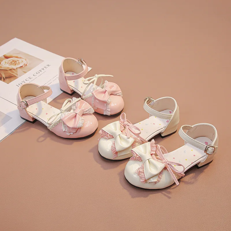 Summer Leather Shoes New Fashion Sweet Girl Shoe Versatile Anti Slip Thick Heel Princess Shoe Exquisite Elegant Simple Mary Jane