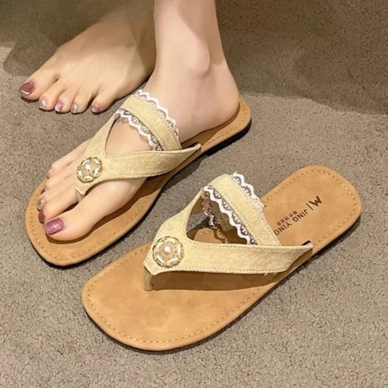 

Женские шлепанцы, тапочки на плоской подошве, модная обувь с застежкой на носок, летние сандалии, повседневные трендовые пляжные женские шлепанцы 2024, Mujer De Zapatillas