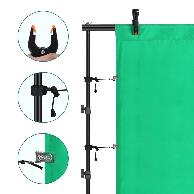 Photography Studio Kit Backdrop Stand Aluminium Photo Background Support With Clamp For Birthday Party Video Live Streaming