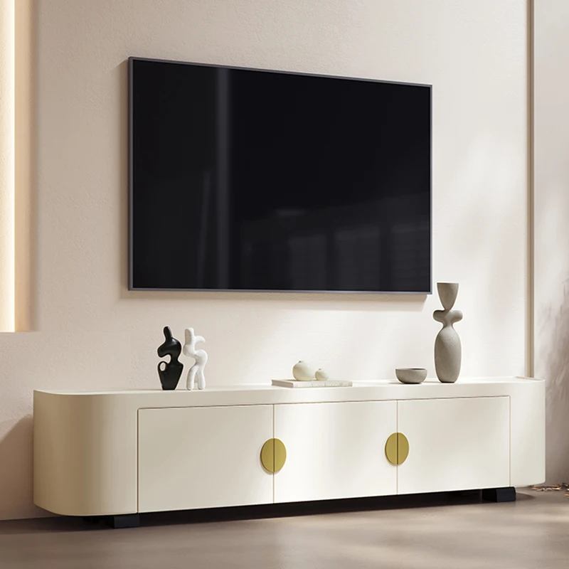 Floor Nordic Modern TV Stand White Design European Doors Wood TV Stand Simple High End Muebles Salon Moderno Home Furniture