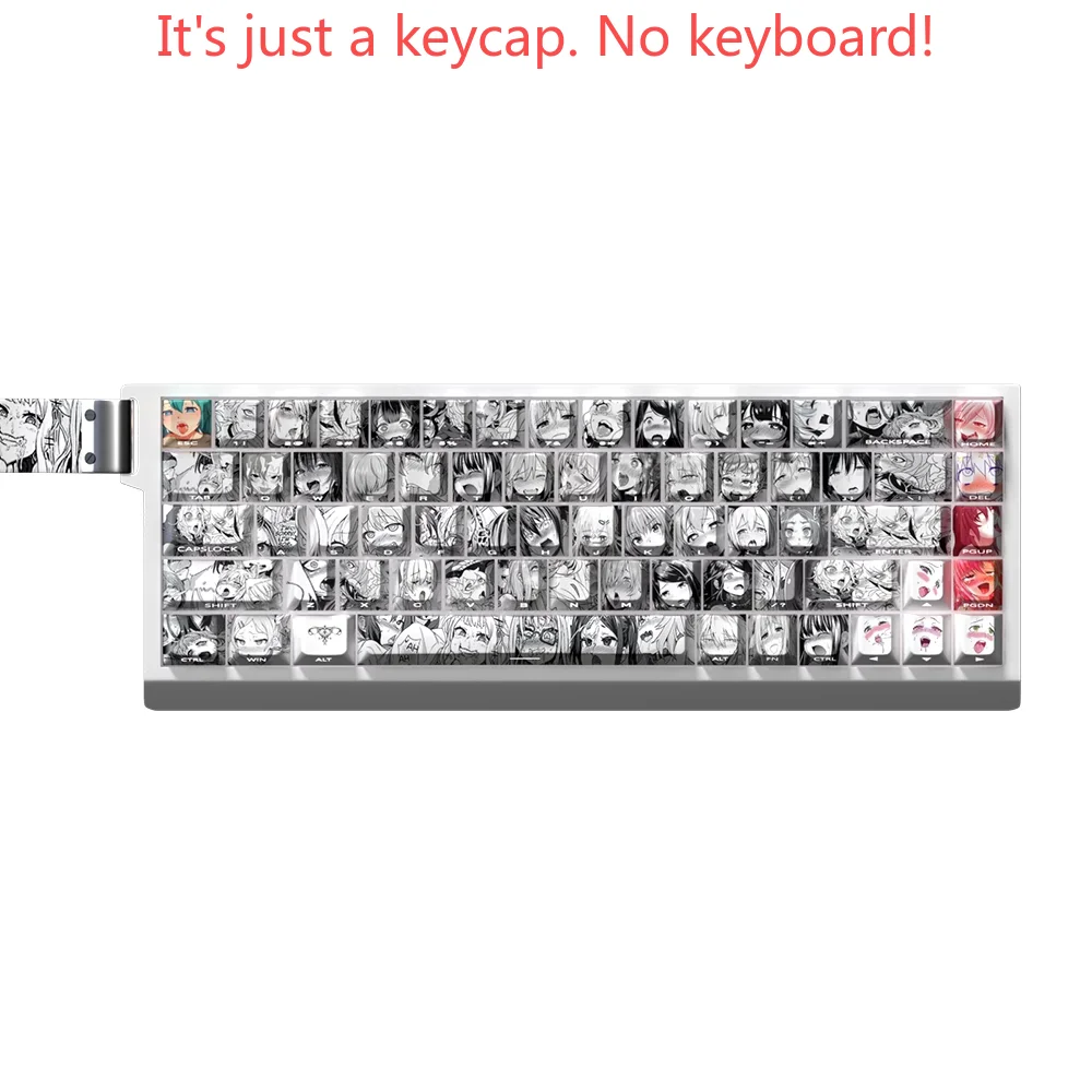 Anime Avatar Keycap Set PBT 74 Keys Cherry Side Engraved Translucent Keycaps for 60/68 Gaming Mechanical Keyboards