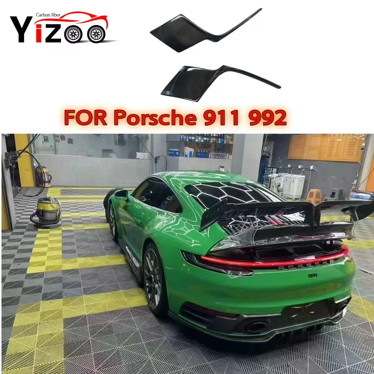 Carbon Fiber Rear Bumper Side Spoiler Cover For Porsche Carrera 911 992 2019+ Car Boot Exhaust Guard Plate Splitter Lid Body Kit