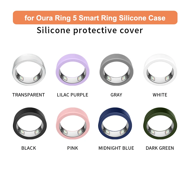 Silicone Case for Oura Ring 5 0.4mm Thick Shockproof Drop Protection Anti Dust Signal Friendly Precision Fit Washable