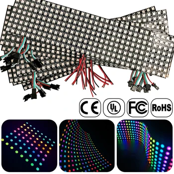 1 ~ 10Pcs WS2812B RGB LED הדיגיטלי הגמיש לוח WS2812 בנפרד מיעון מודול מטריקס מסך אור רצועת 64 256 פיקסלים 5V