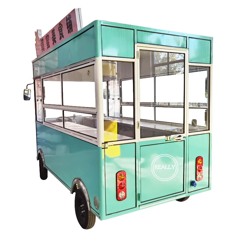 Bakery Fast Food Truck Mobile Kitchen Ice Cream Coffee Bar Trailer Hot Dog Bubble Tea Food Cart For Sale