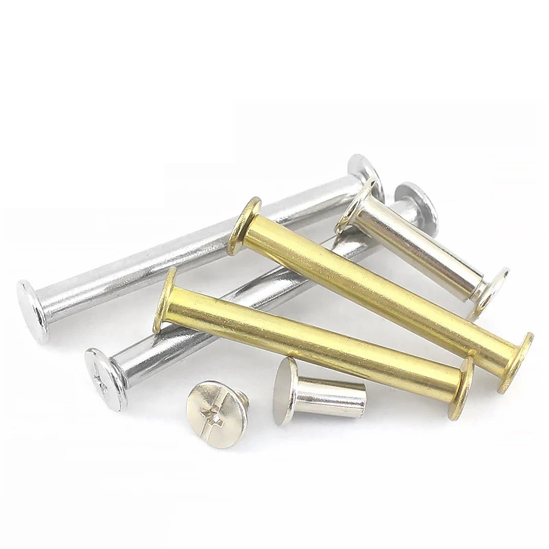 M5 Chicago Screw Leather Rivets Metal Cross Head Phillips Drive Binding Screw Rivet Book Binding DIY Leather Craft Assembly Bolt