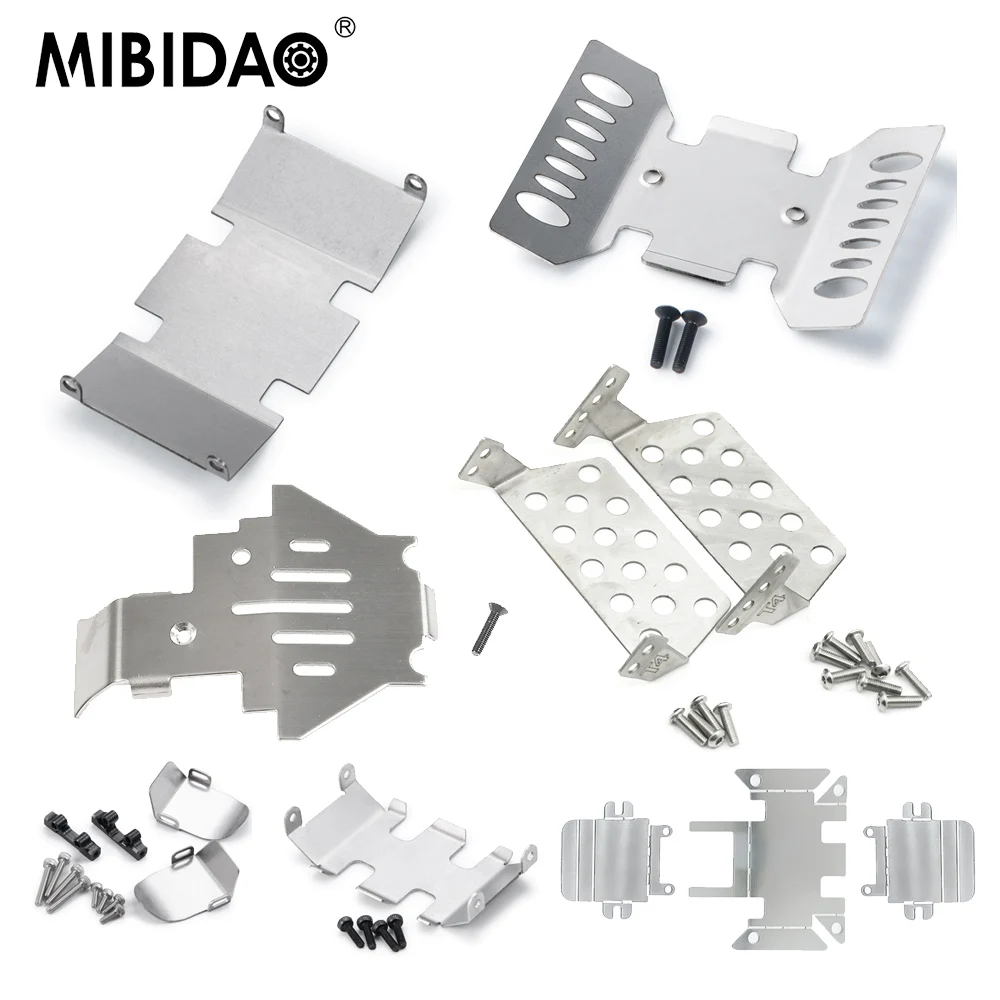 MIBIDAO Stainless Steel Chassis / Axle  Armor Protection for TRX-4 TRX-4M  Axial SCX24 SCX10 II III 1/10 RC Car Part Accessories