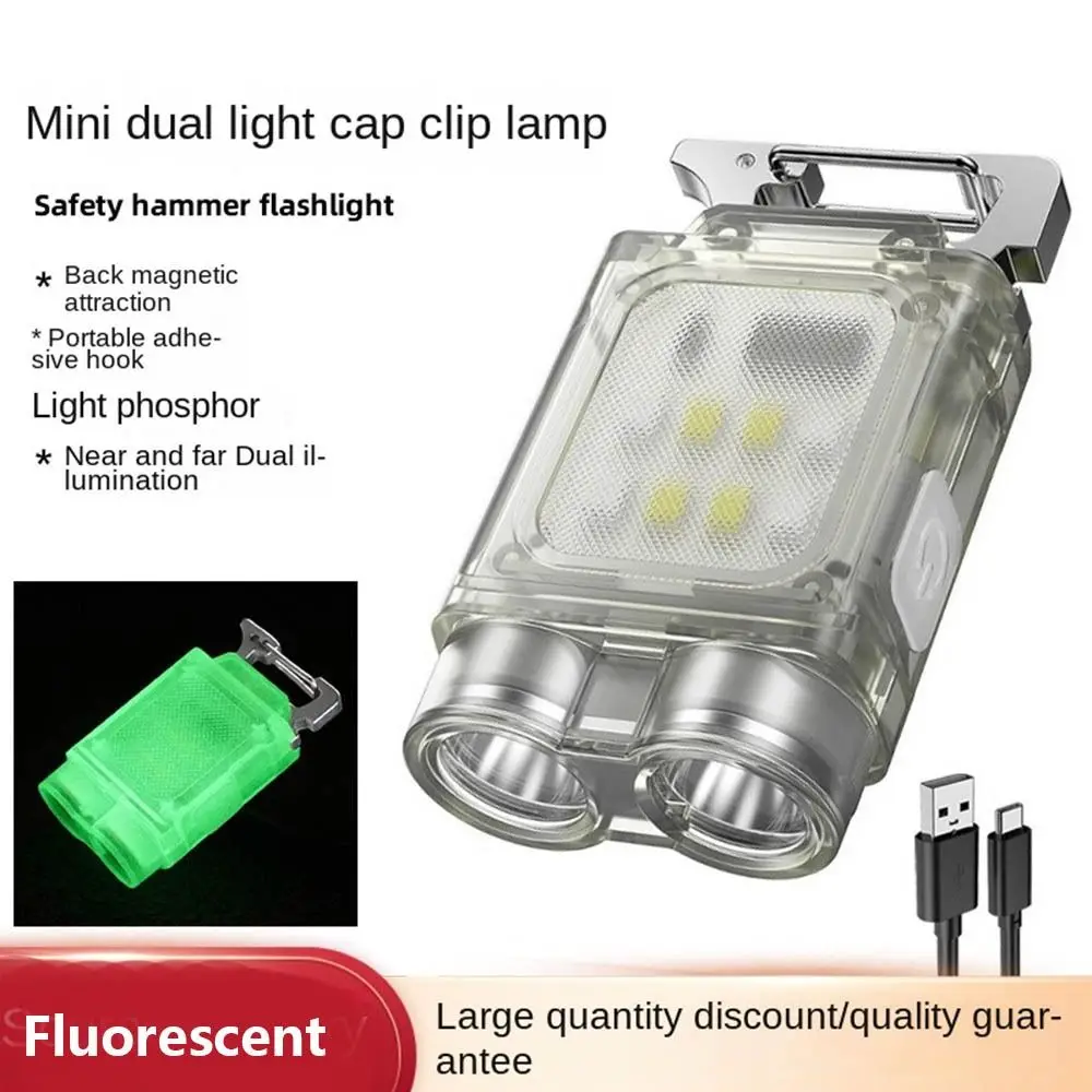 

Multi-Function 6 Modes Keychain Light Dual Light Source Ultra-Bright Hat Lamp Lightweight Waterproof Work Light Outdoor Fishing