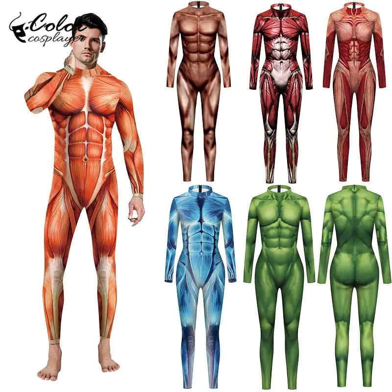 

Color Cosplayer Muscle Jumpsuit Halloween Cosplay Costume Hero Bodysuit 3D Print Spandex Jumpsuit Party Carnival Movie Catsuit