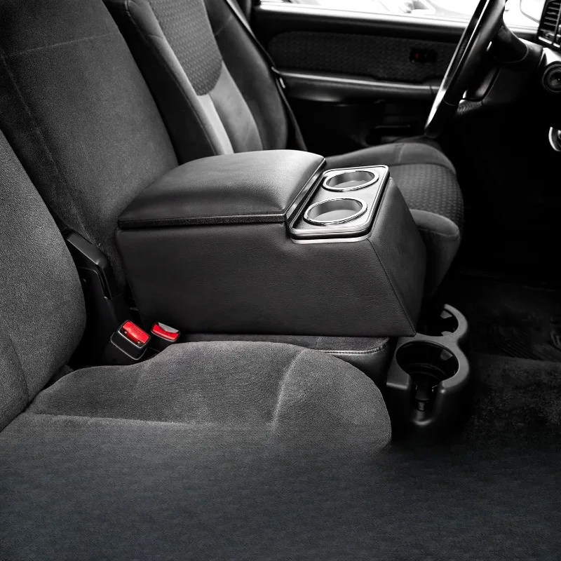 

Universal Truck Seats, Rear Seats Center Console Armrest Box Storage Cassette with Cup Holder and Armrest Upholstery