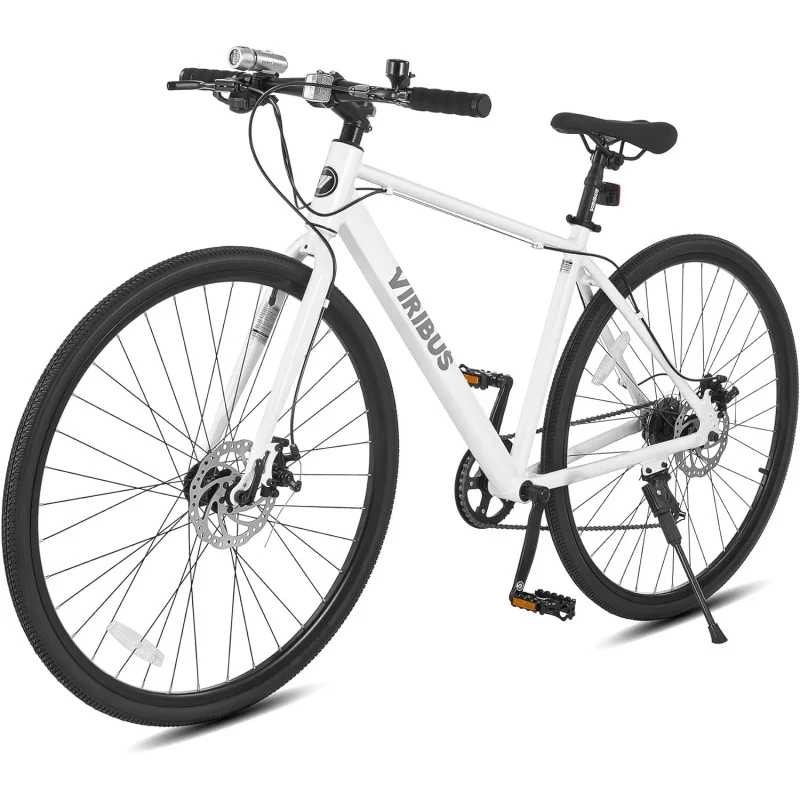 AQViribus,28 inch Road ,Mens with Lightweight Aluminum Frame,700C Hybrid Bicycle 7 Speed,Bicycles Adults,Commuter ,City Bikes