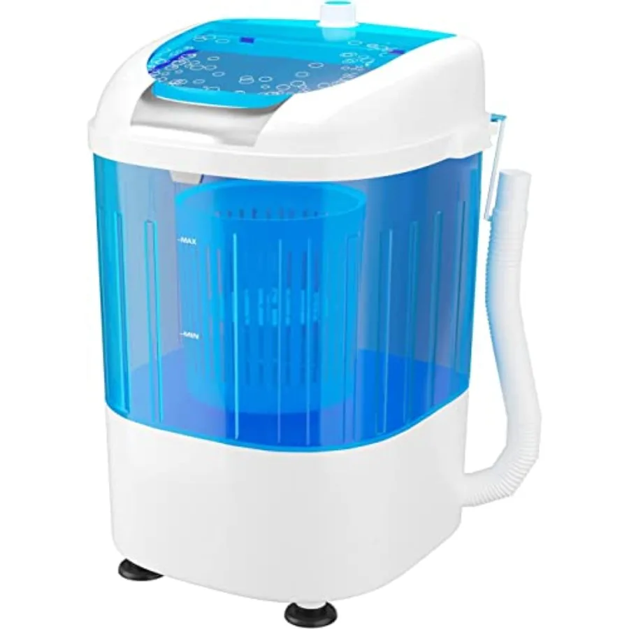 

Portable washing machine for RVs, camping, apartments, dorms: blue semi-automatic mini washer and dryer combo with 5.5lbs capac