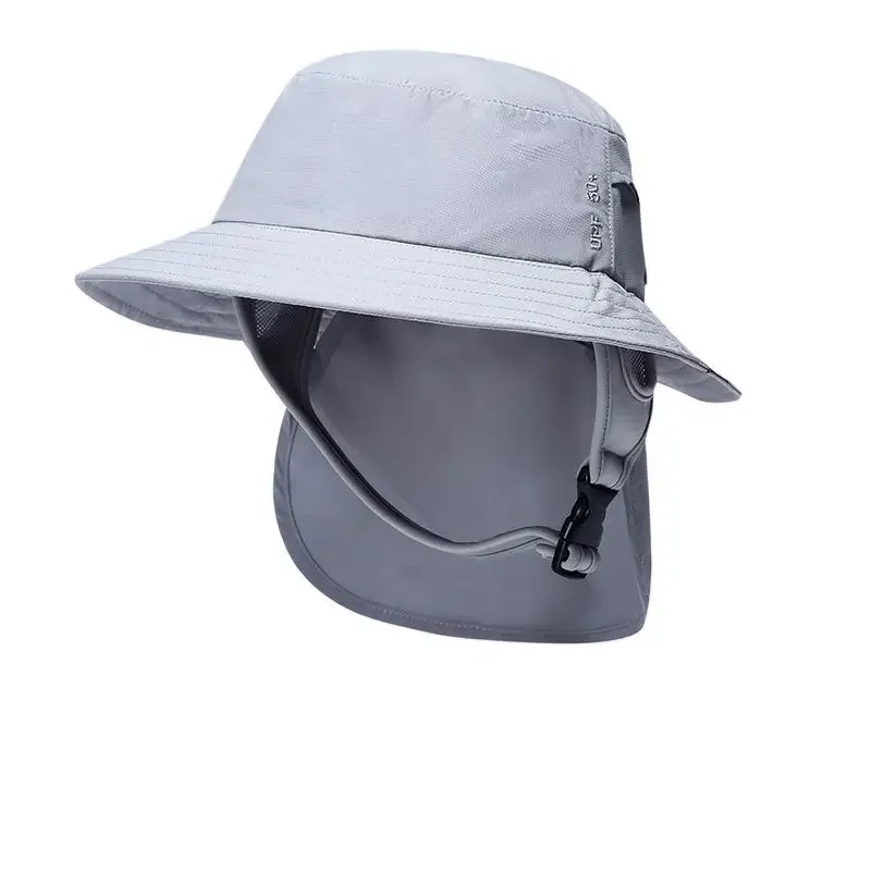 Summer Beach Surfing Hat Men Women Bucket Hat Breathable Shade Waterproof Seaside Wide-brimmed Hat Quick-drying Sunscreen Cap