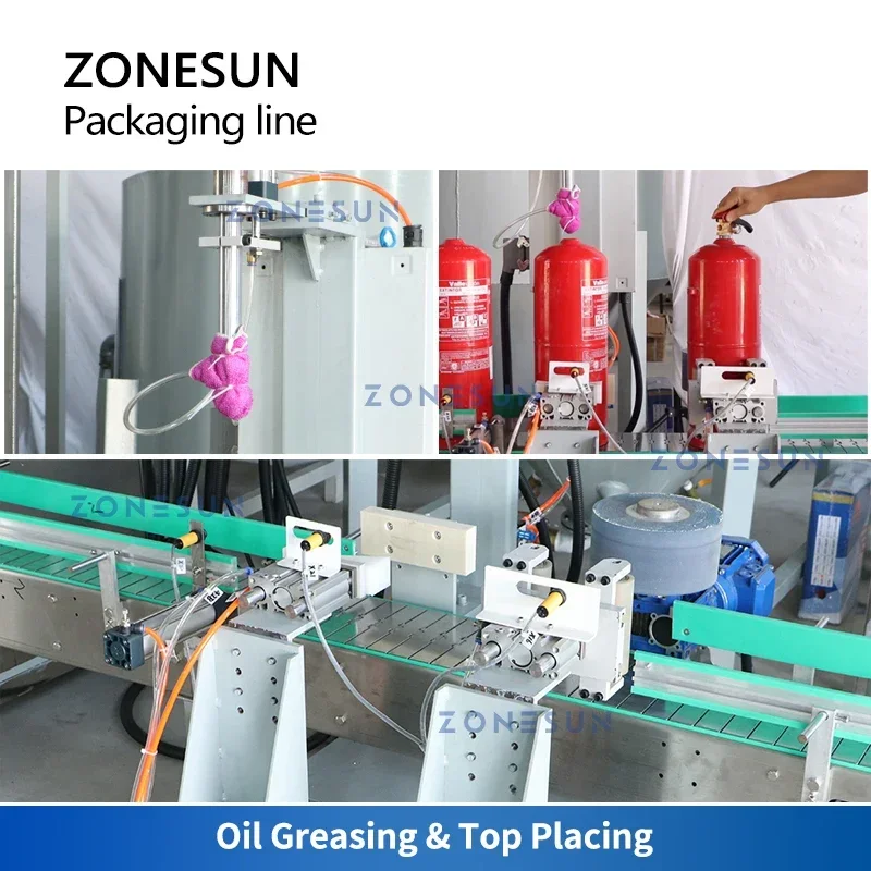 ZONESUN ZS-FE1 Linea di produzione automatica di estintore chimico a secco Macchina per attrezzature per sistema di imballaggio estintore